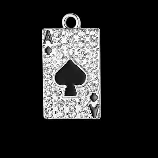 Gold charm with a red cherry on it